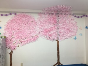 桜の壁面